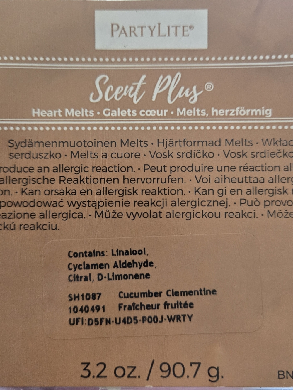PartyLite Scent Plus Heart Melts - 3 Pack Cucumber Clementine - Picture 2 of 2